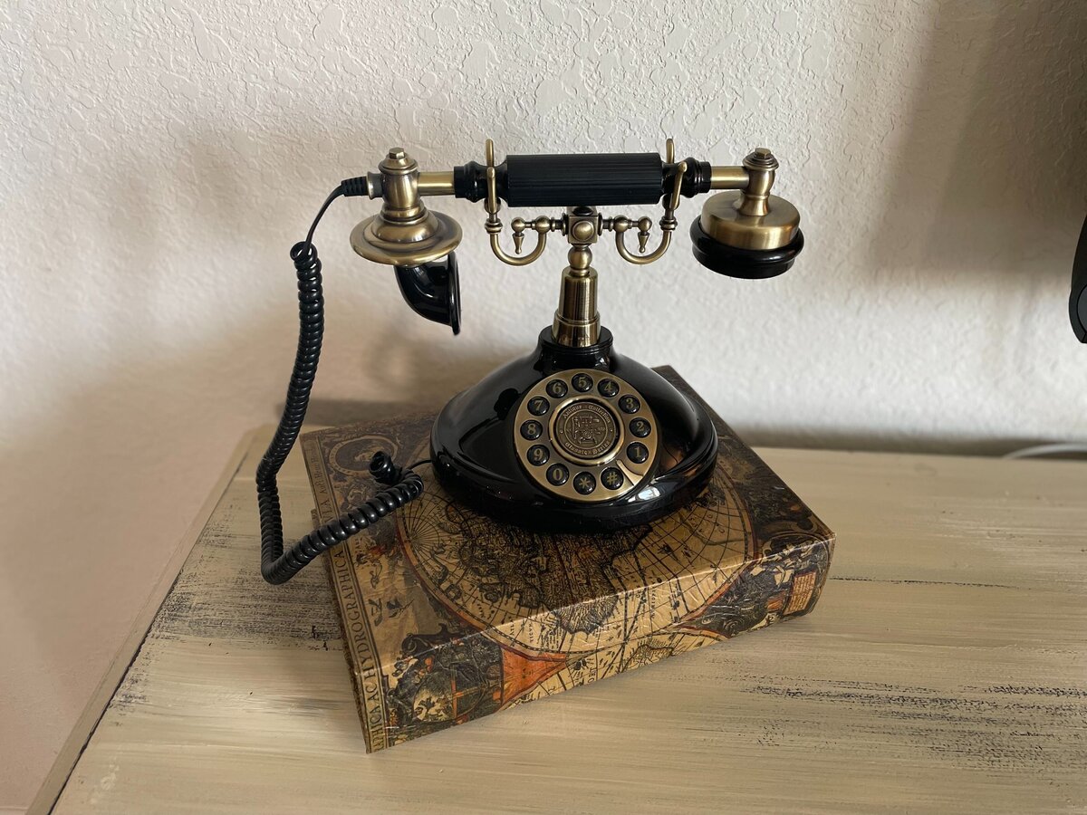 A vintage phone audio guestbook
