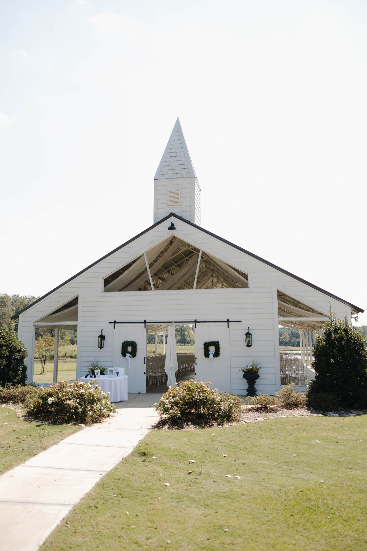 Dodson farms venue picture with birders dress hanging