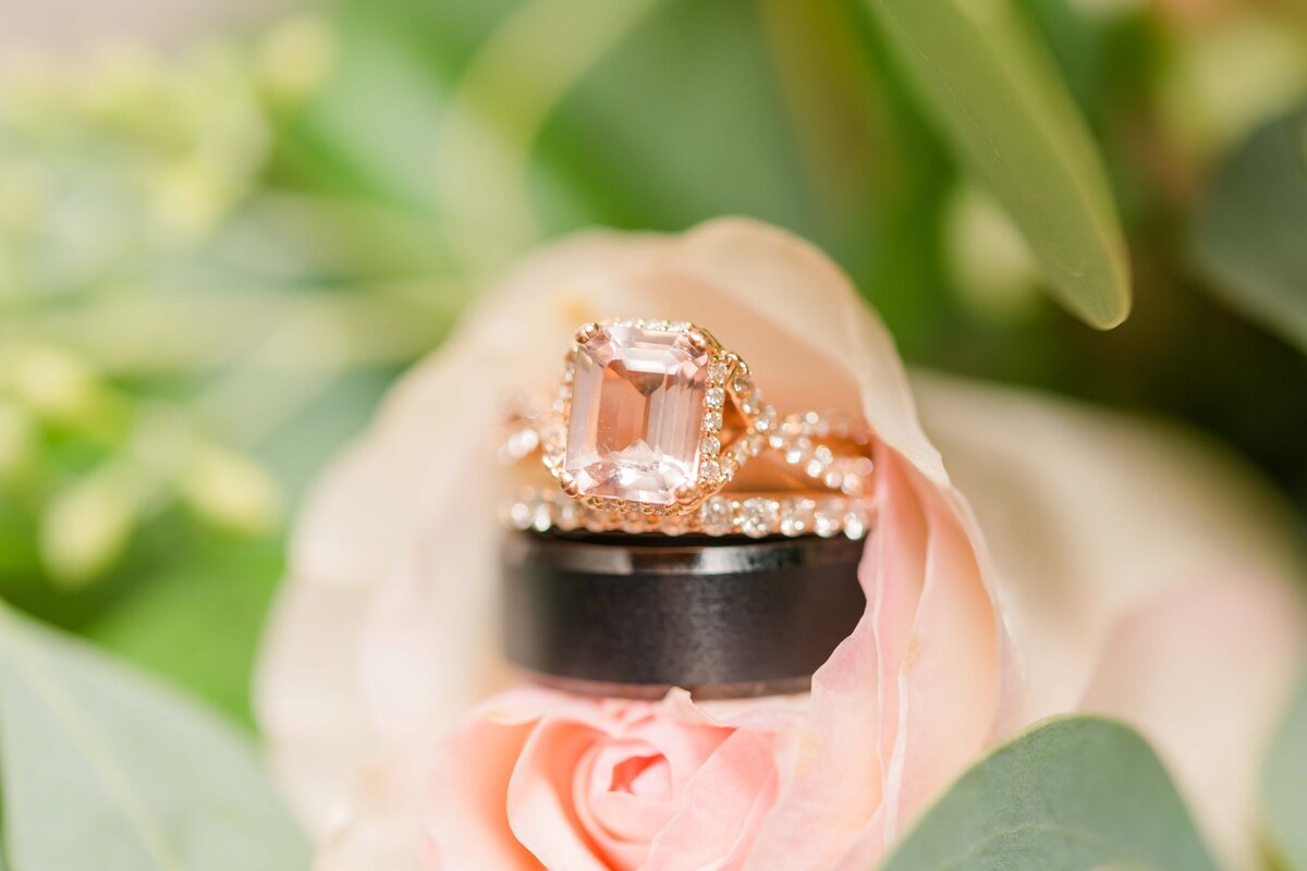 Wedding Rings in a Rose