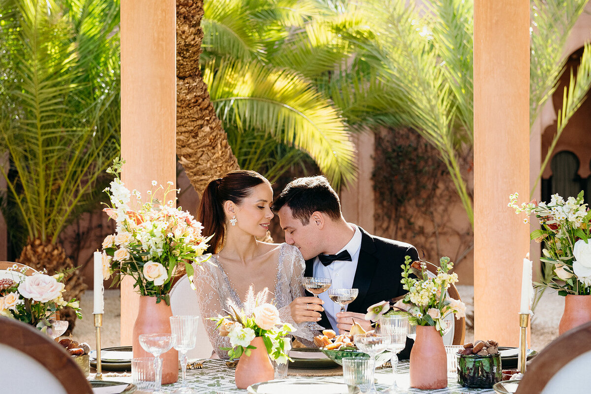 Outdoor dinner setup at Palais Namaskar wedding