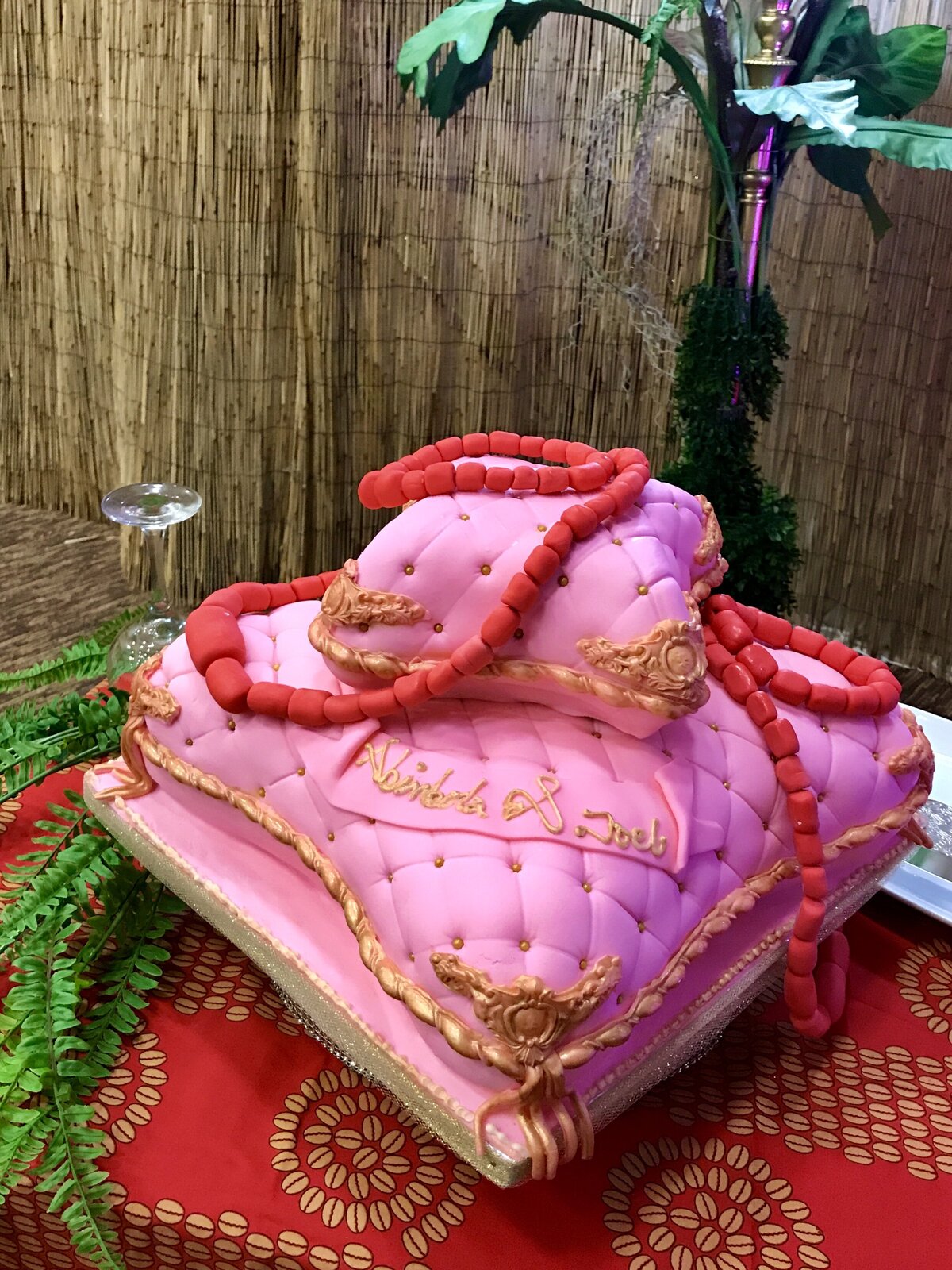 Traditional Pillow cake with Coral Beads - Treatlane