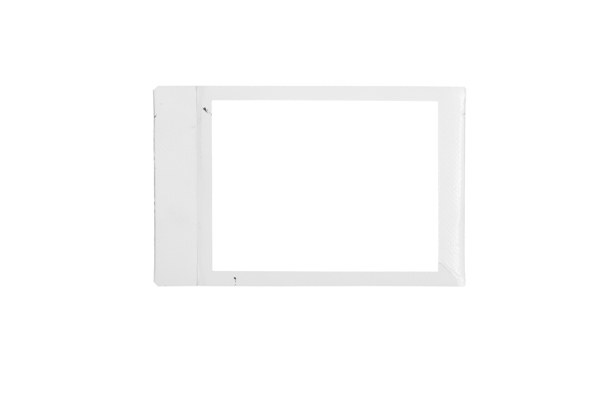 Polaroid-style photo frame with soft neutral tones used in retreat branding.