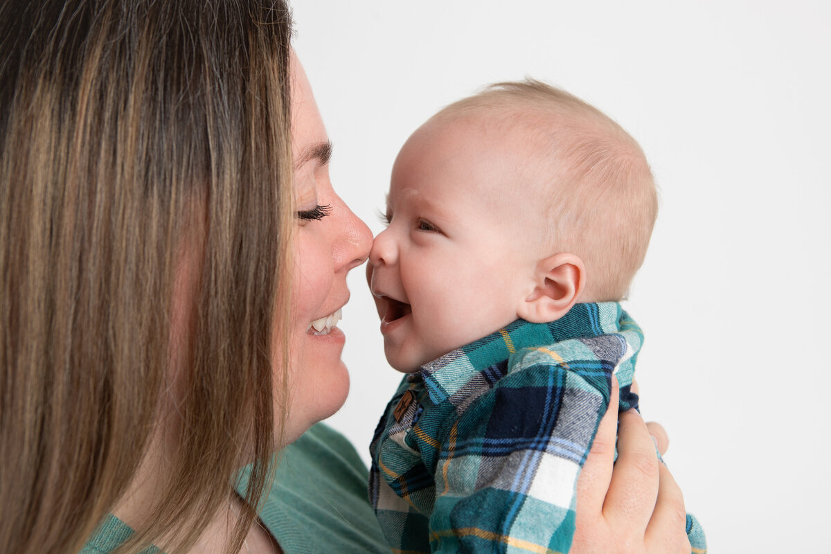Mommy and me on white backdrop