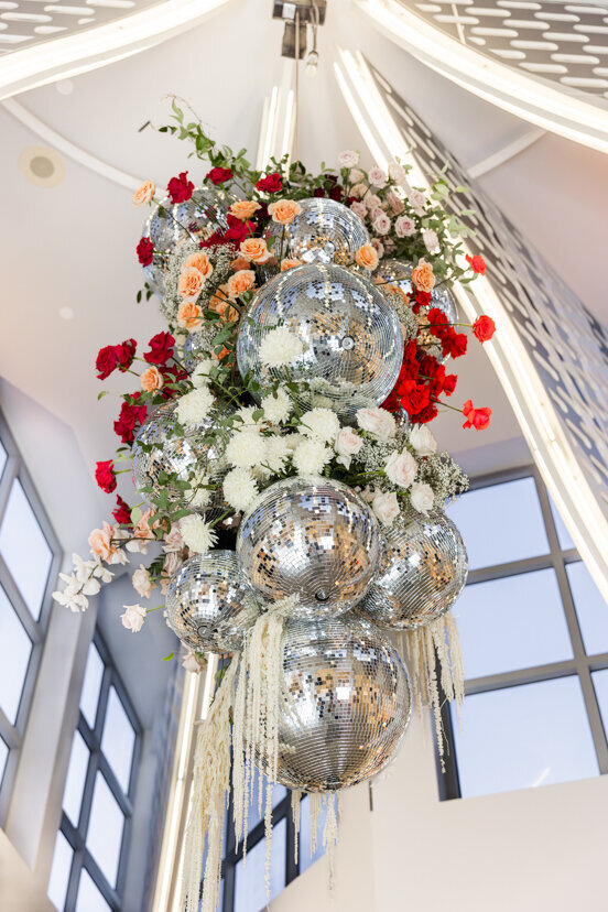 disco-ball-ceiling-hanging-with-flowers