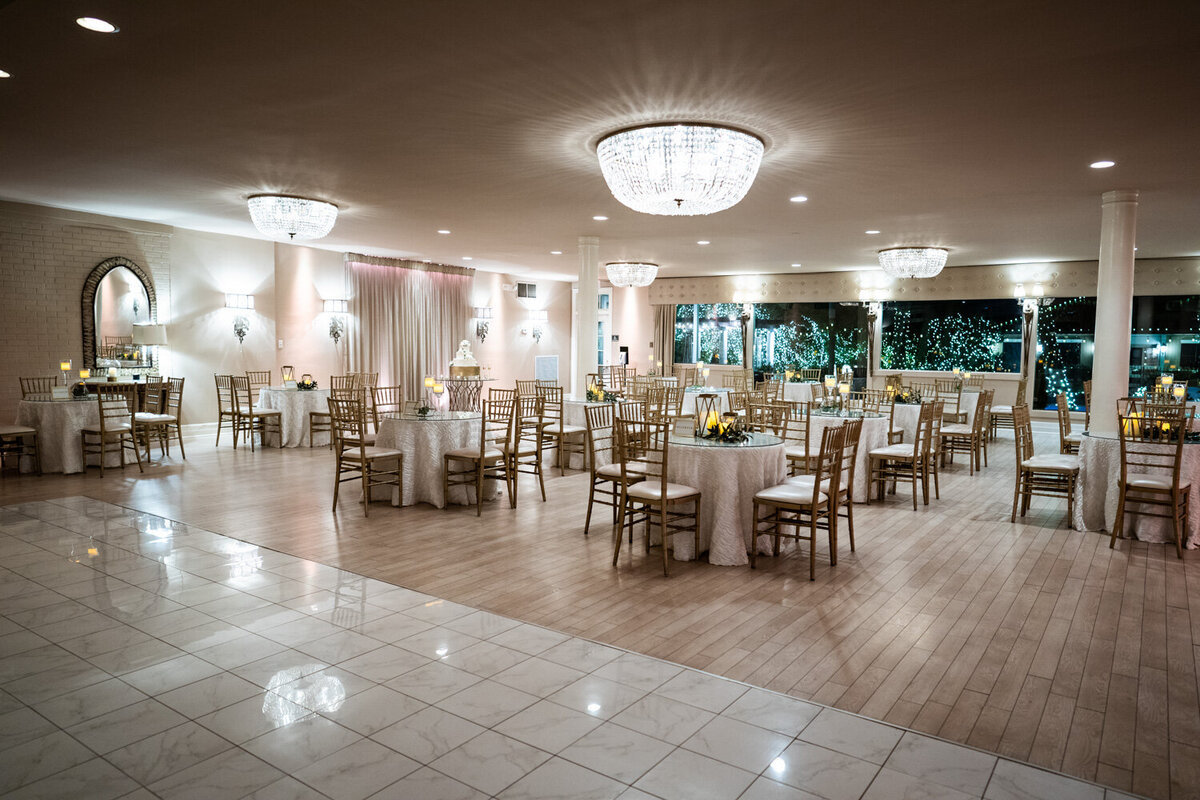 Ballroom setup for Southern Oaks wedding
