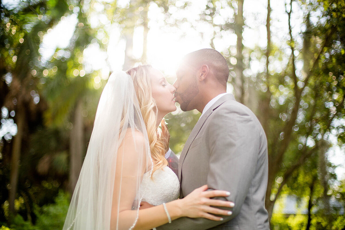 Fort-Lauderdale-Wedding-Bride-Groom-Kissing-Tiny-House-Photo