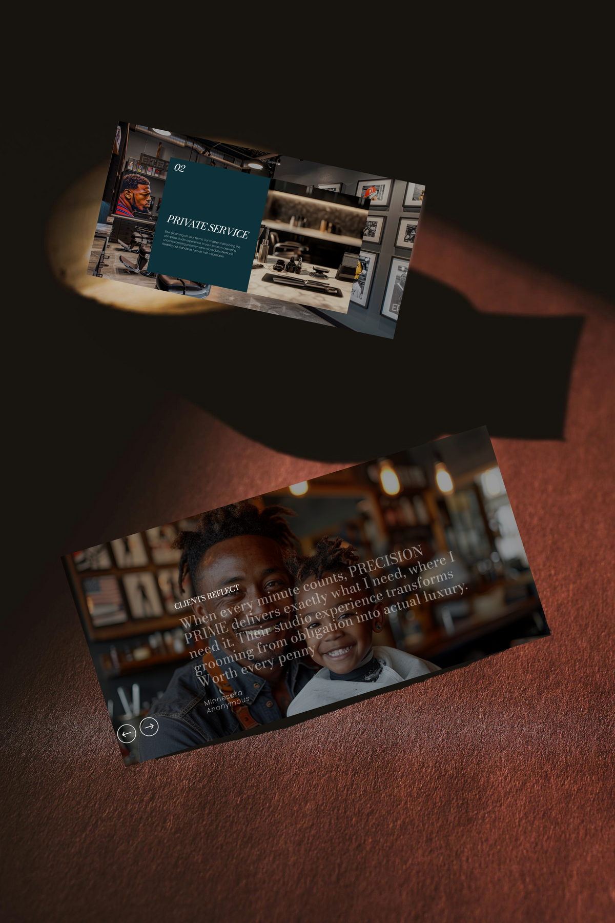 A modern and engaging website for a premium barbershop—featuring service details and client testimonials that build trust and enhance the brand experience