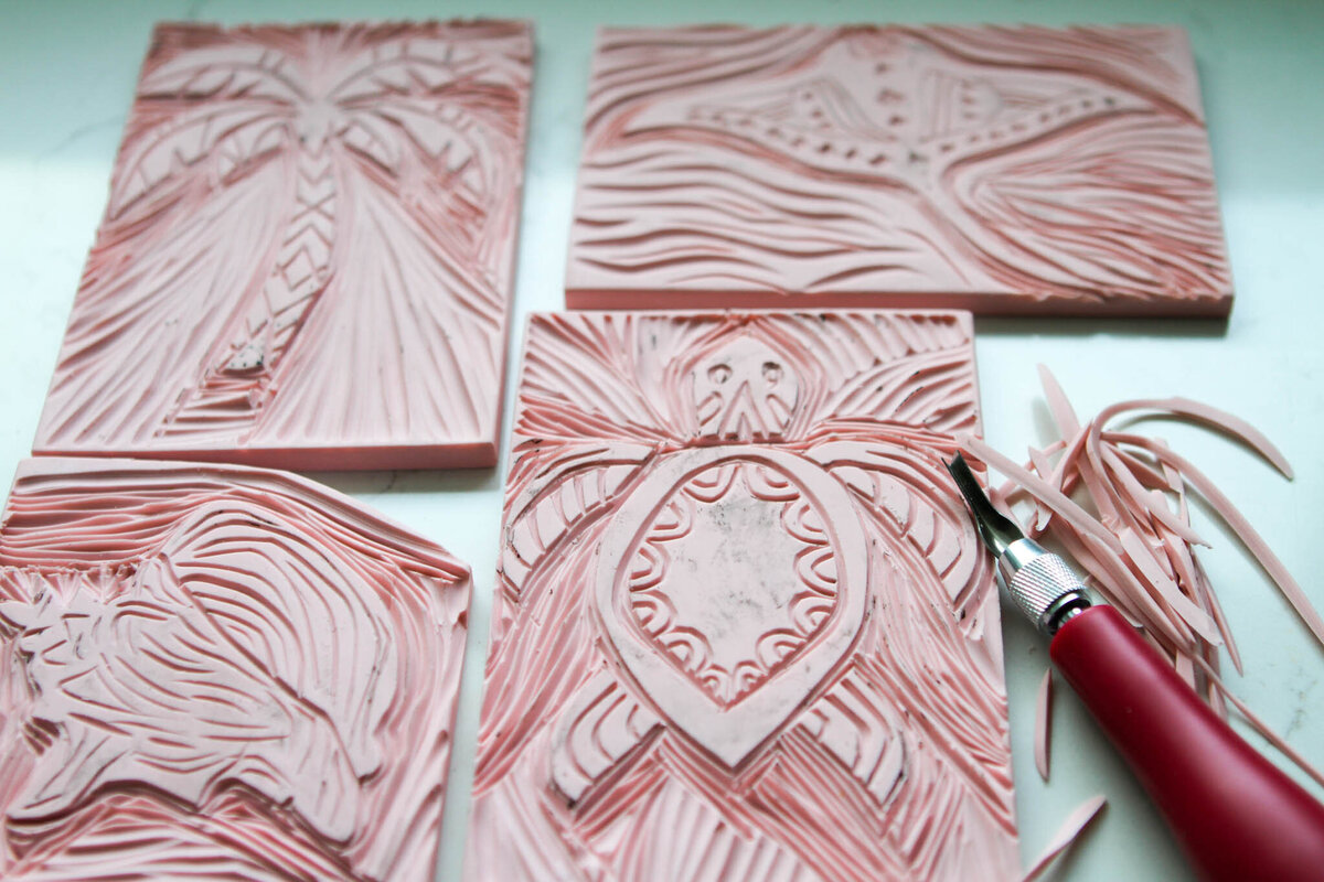 ocean carved blocks