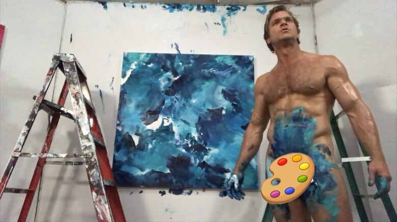 Brent Ray Fraser Ladder Wall Abstract Penis Painting 2021 - 11