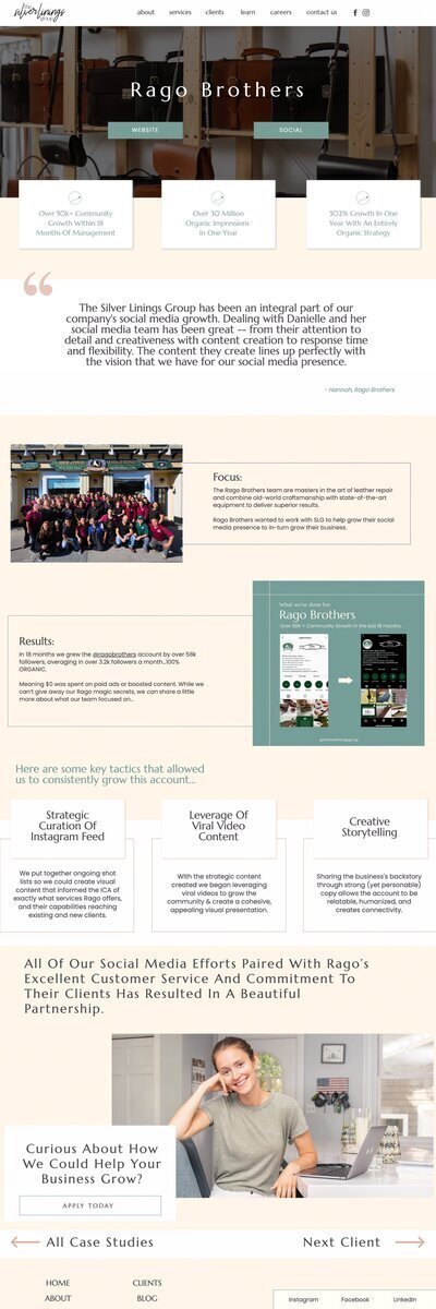 FayDesign.Co The Silver Linings Group Website Rago Brothers