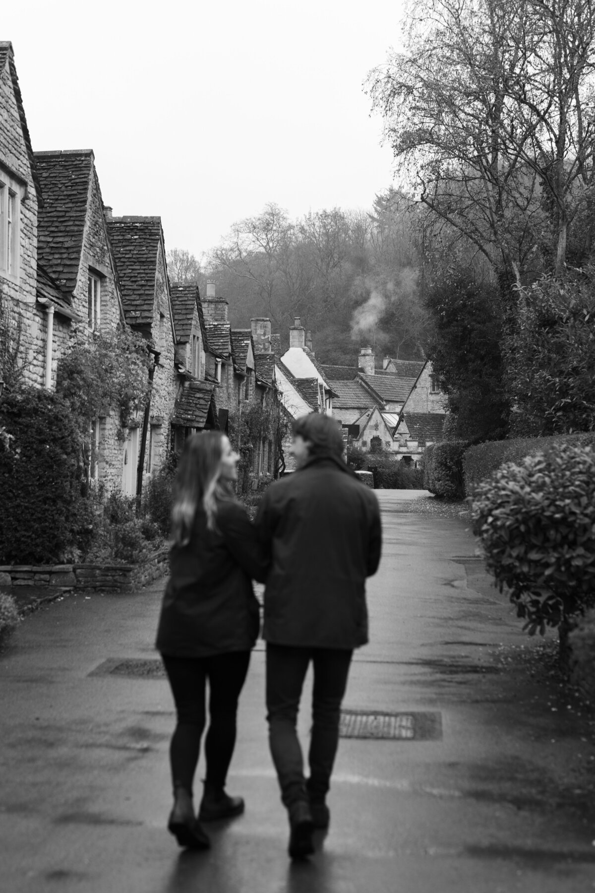 Engagement portraits in Castle Combe, Cotswolds