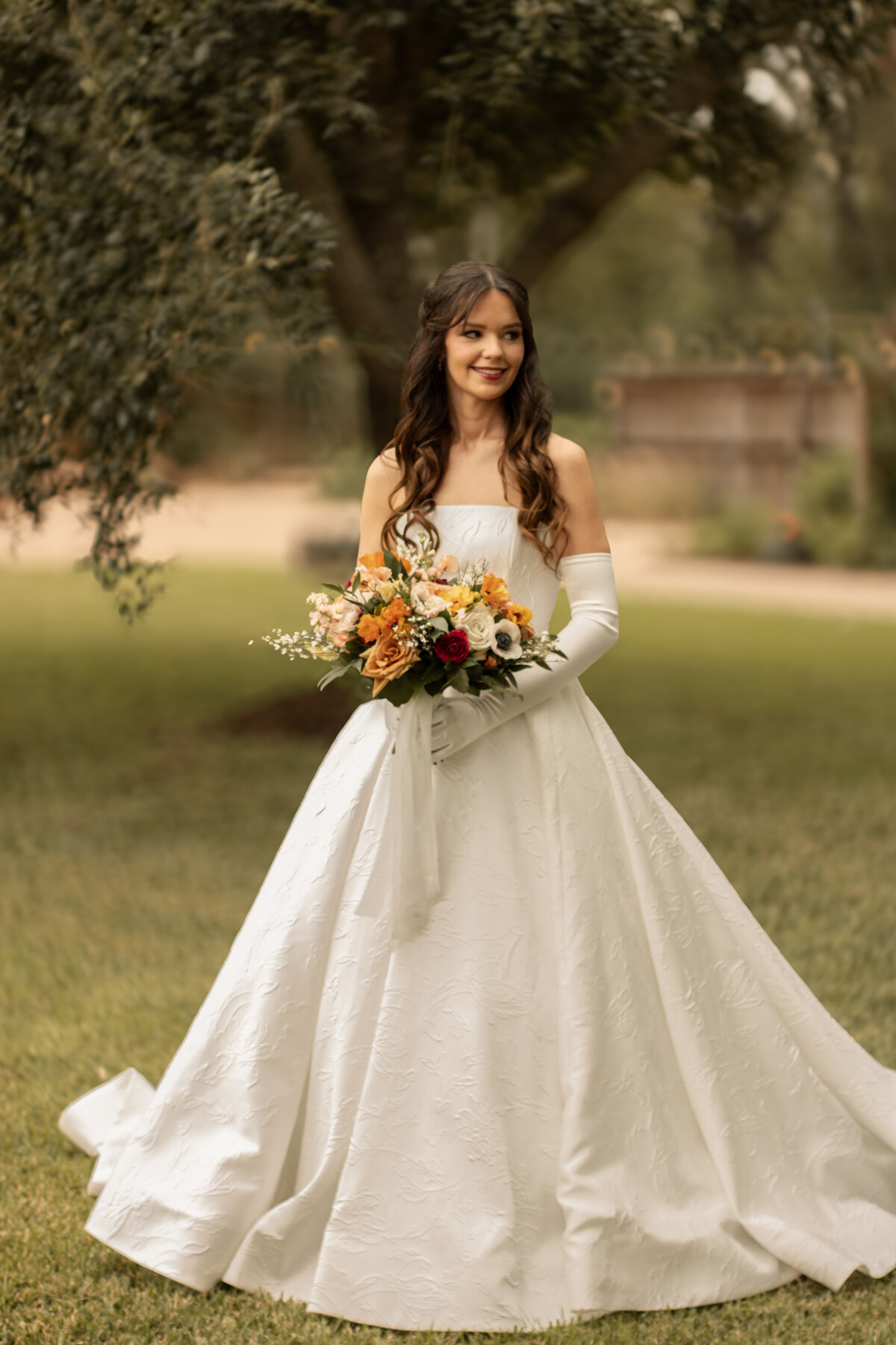 candid bridal portrait, geometric blur