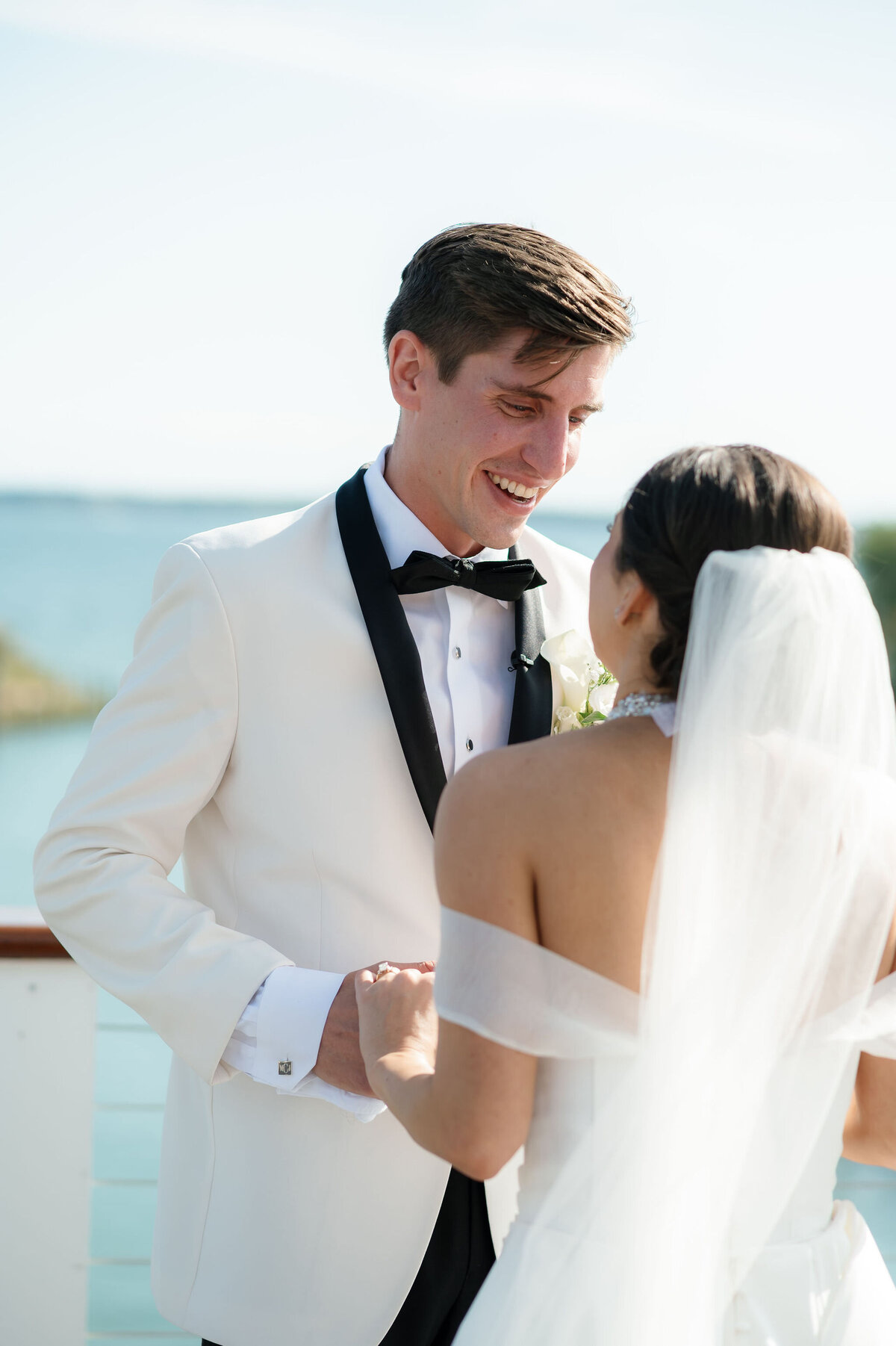 Outdoor First Look Photo by Lisa Blanche Photography