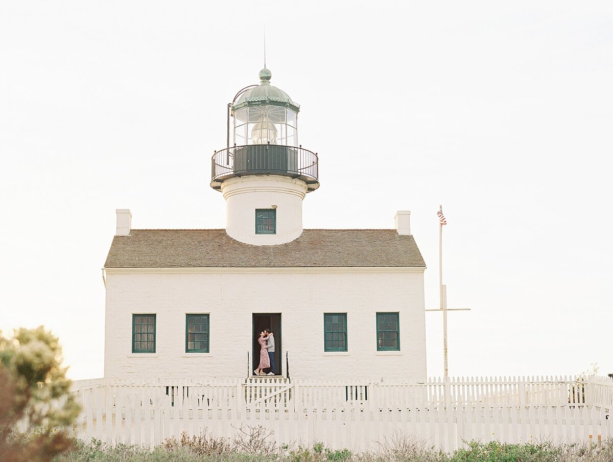 Old Point Loma Lighthouse engagement session by Lisa Riley Photography.