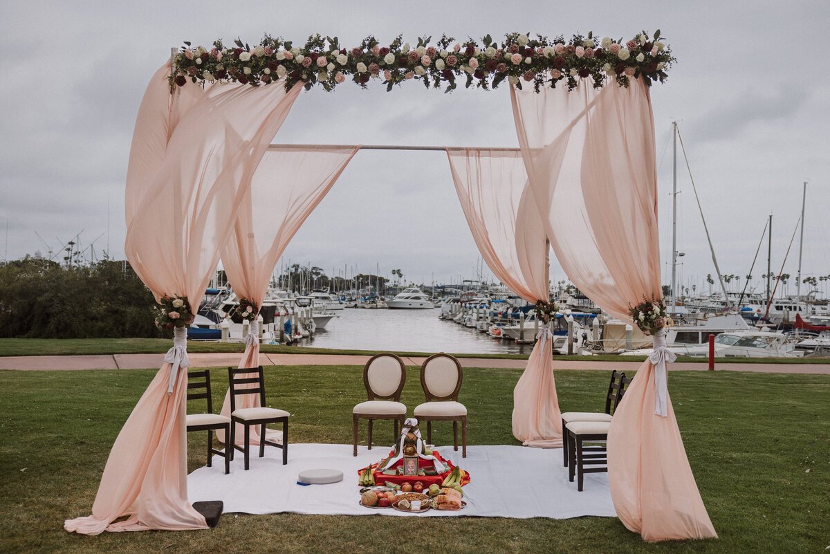 south asian american wedding in california red