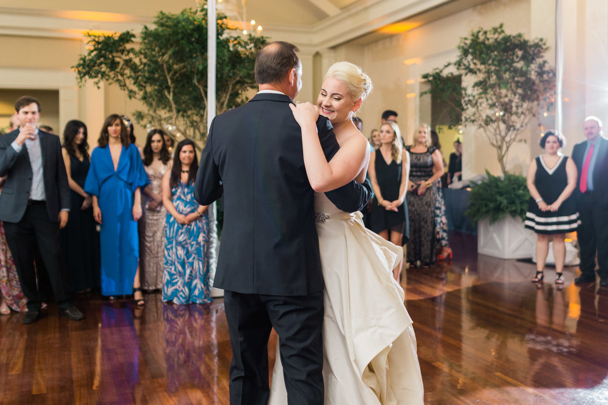 This father daughter dance was beautiful and emotional. Photo by luxury destination wedding photographer Rebecca Cerasani.