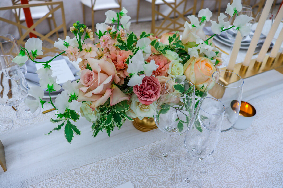 Luxury wedding planner designer South of France centerpiece flower