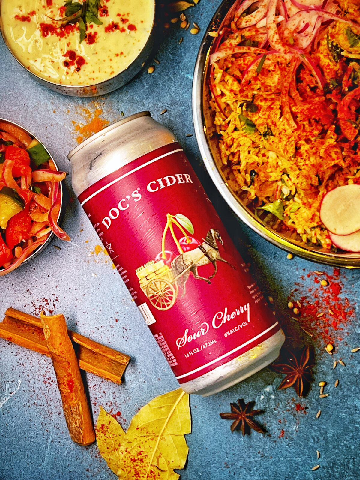 Docs Sour Cherry Local Craft Beer and Cider at Malika Pakistani Indian Food Charleston Mt Pleasant SC