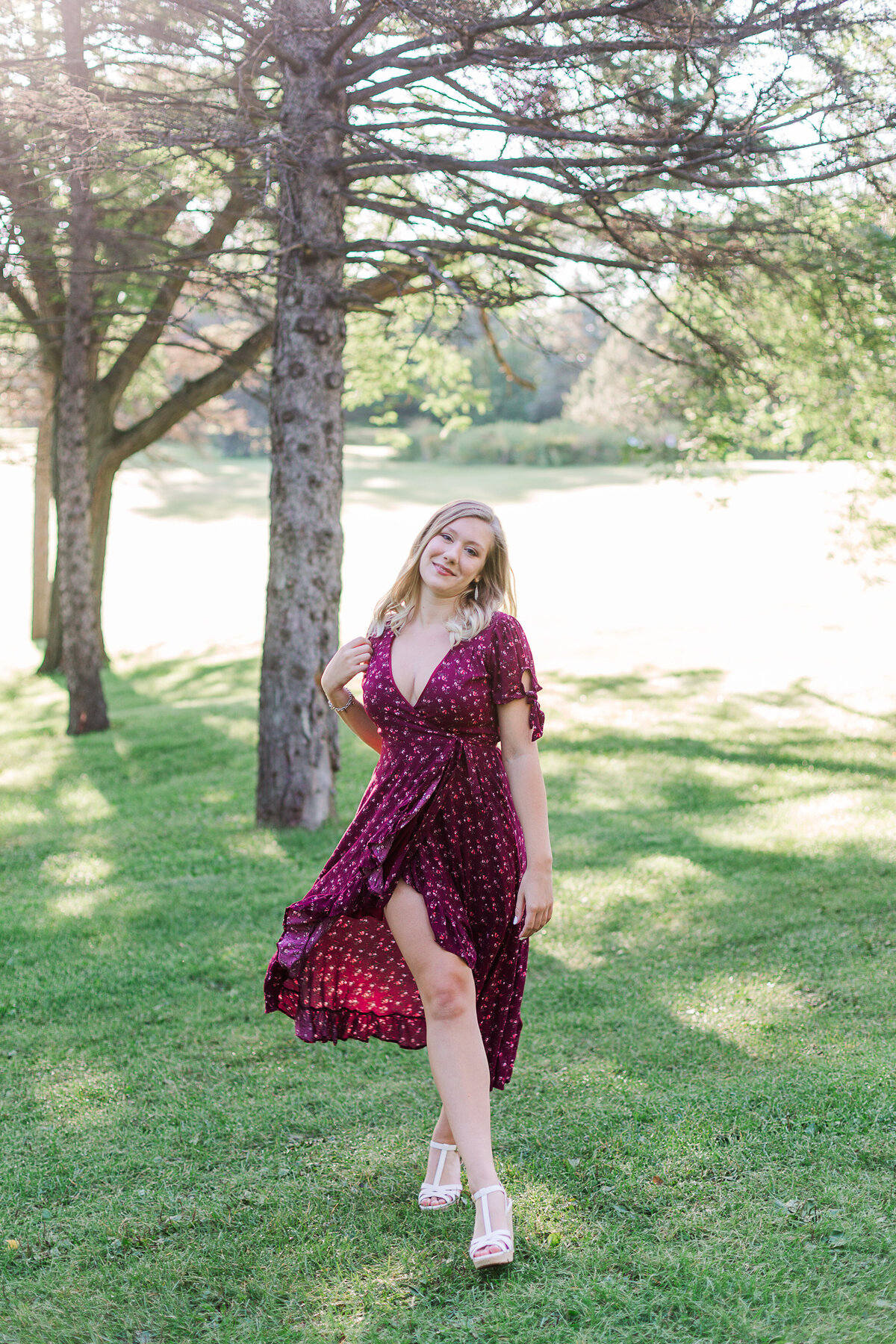 Minnesota high school senior dress blowing in wind