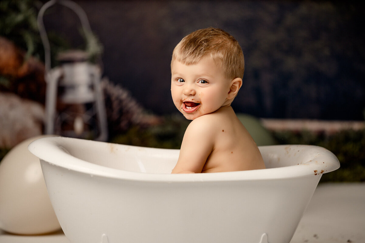 milk bath first birthday baby boy by for the love of photography Lansing