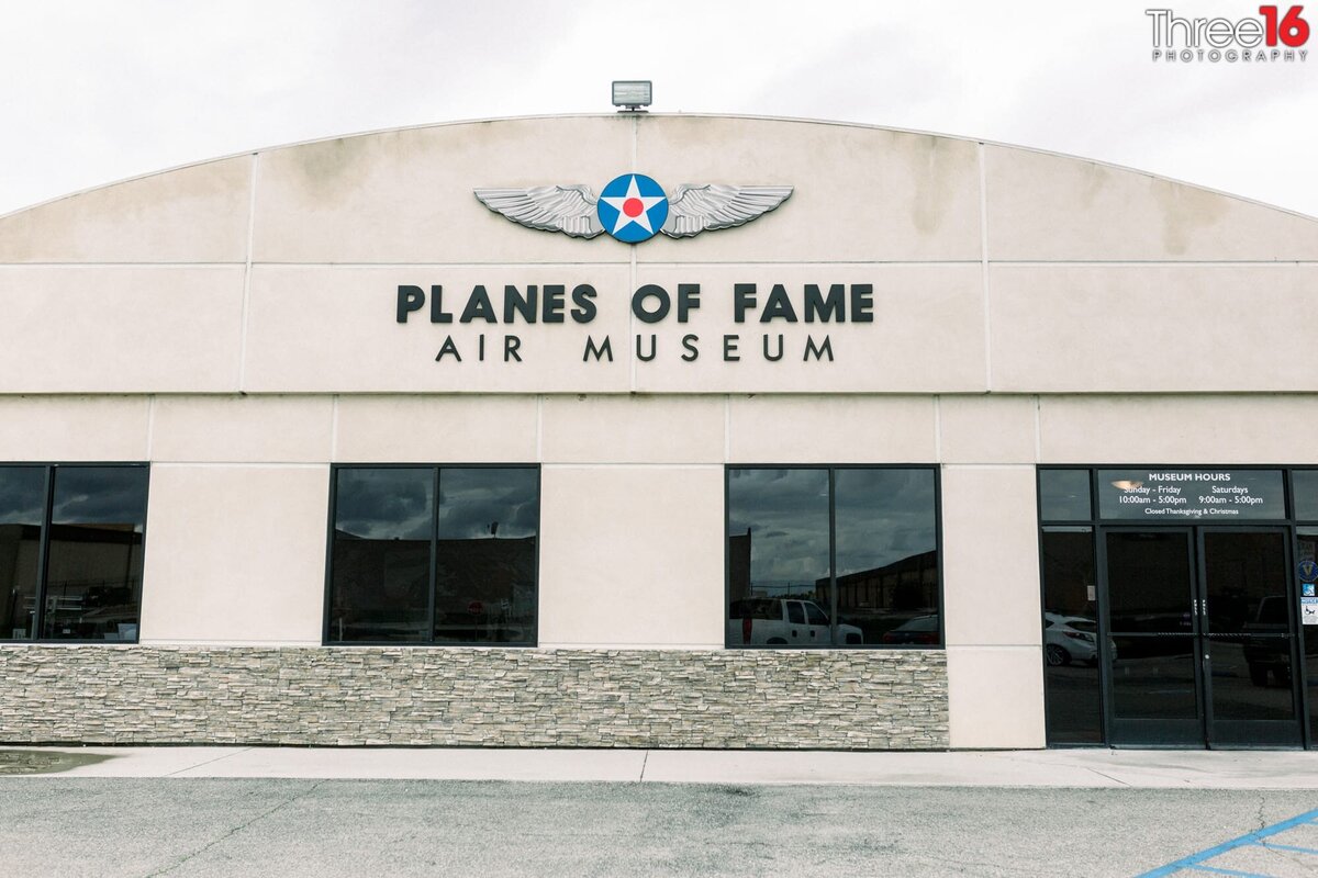 Planes of Fame Air Museum in Chino, CA serves as a wedding venue