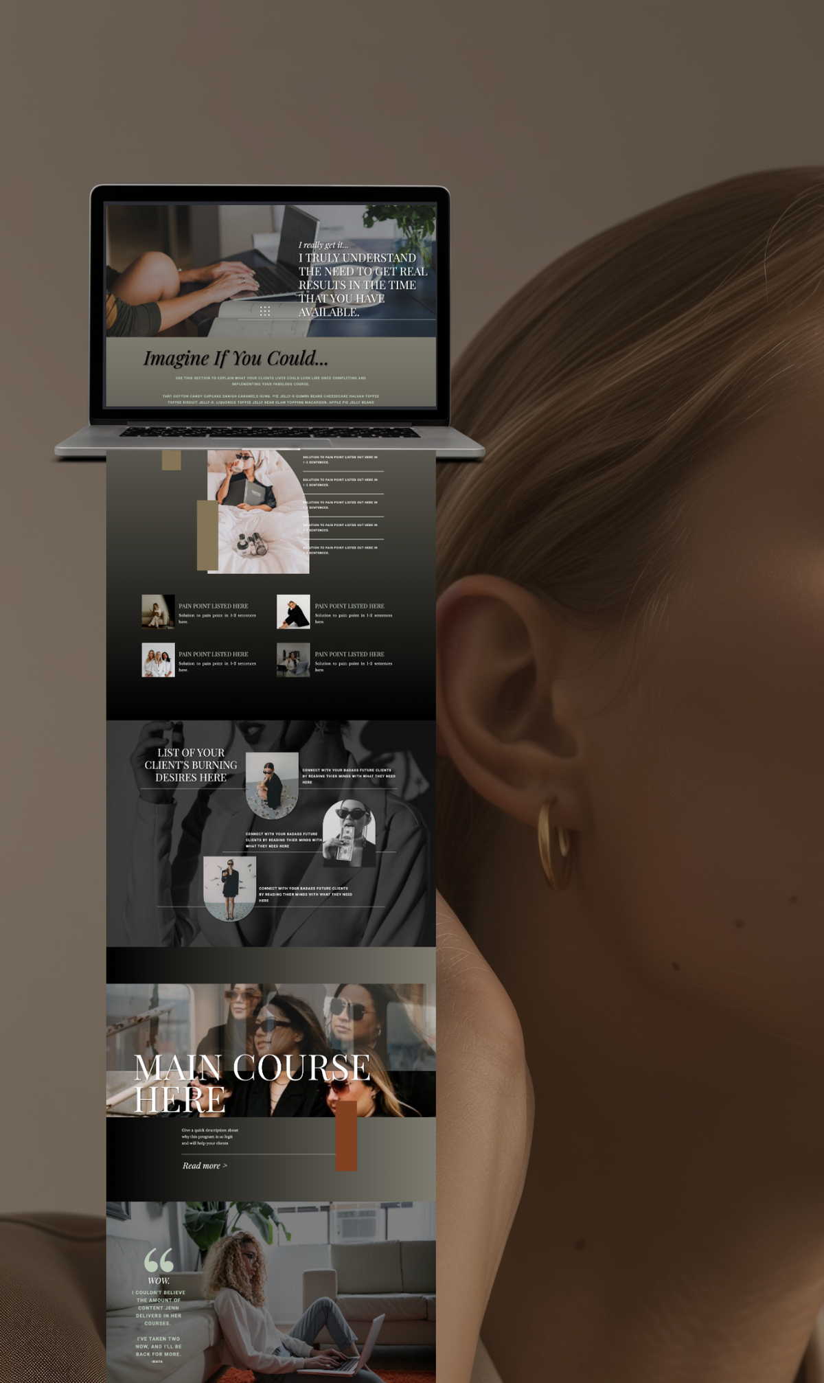 graphic with a long screenshot of a page from a website