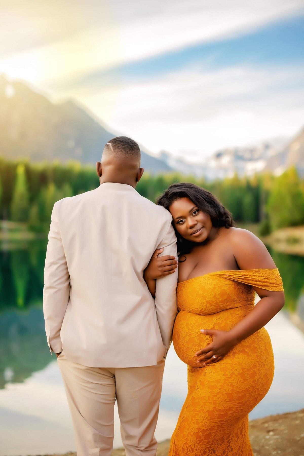 yellow lace dress mountain maternity