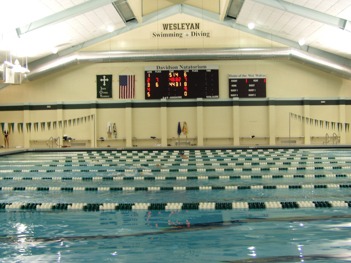 inside the natatorium at the Wesleyan School