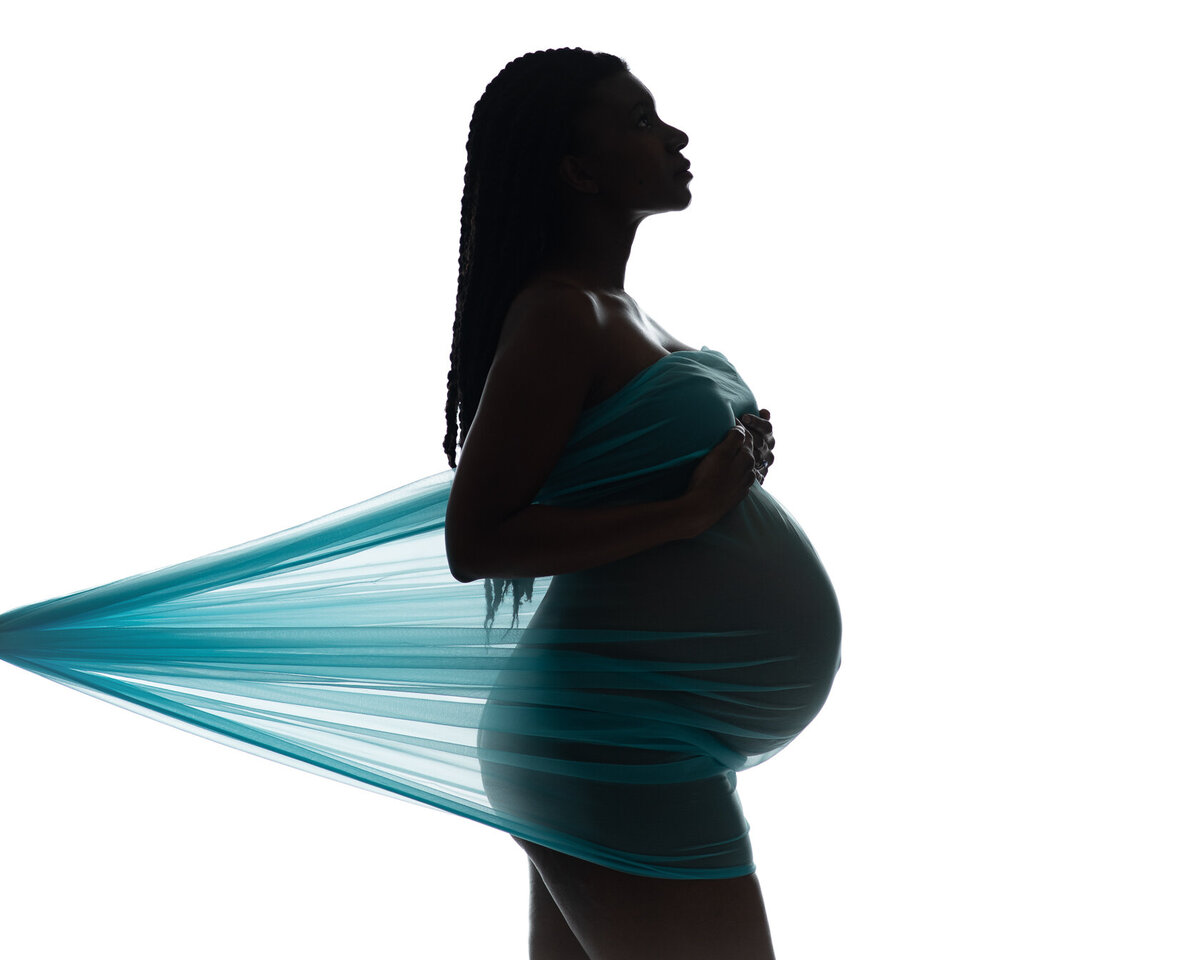 Maternity Silhouette captured by Laura King, Houston Photographer