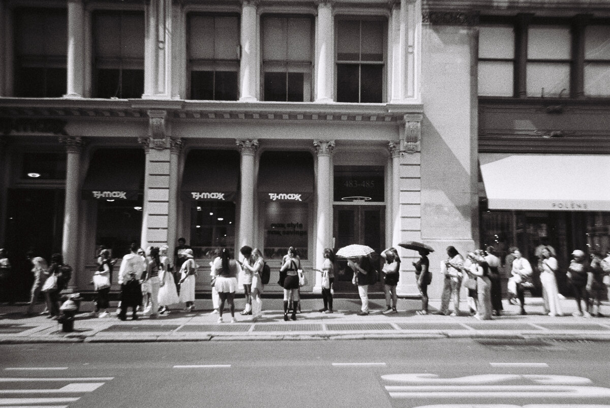 Fashion icons line up to access newest trends in New York City. 