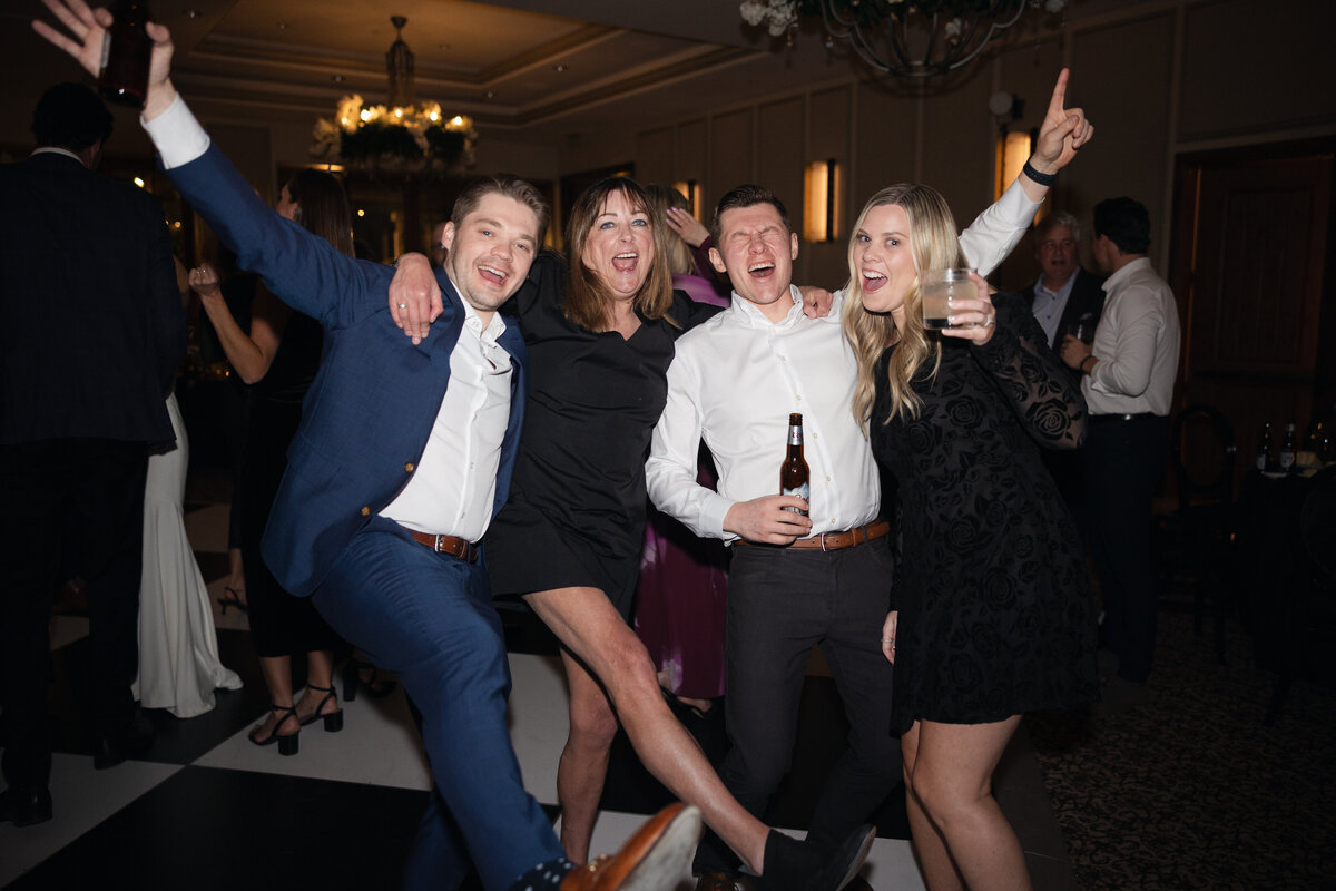Guests dancing together at wedding reception in Paradise Valley, Arizona