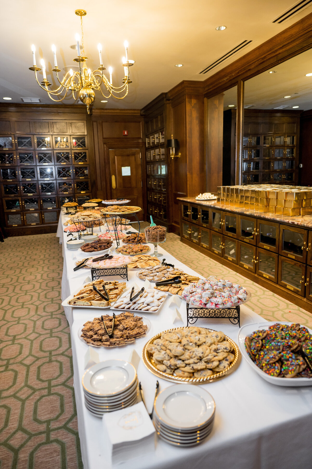 cookie table wedding setup at pittsburgh field club
