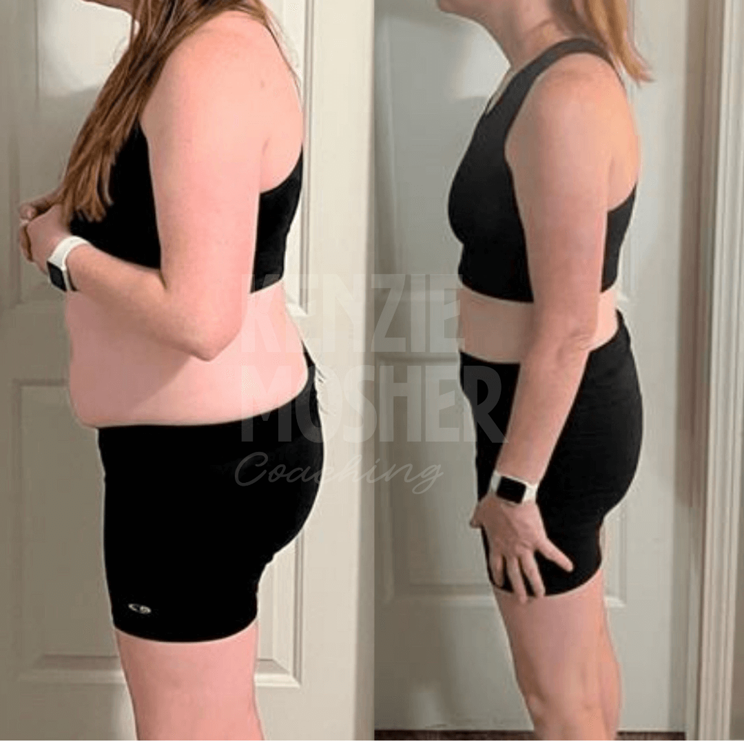Before and after showing reduced inflammation, better digestion, and sustainable fat loss.