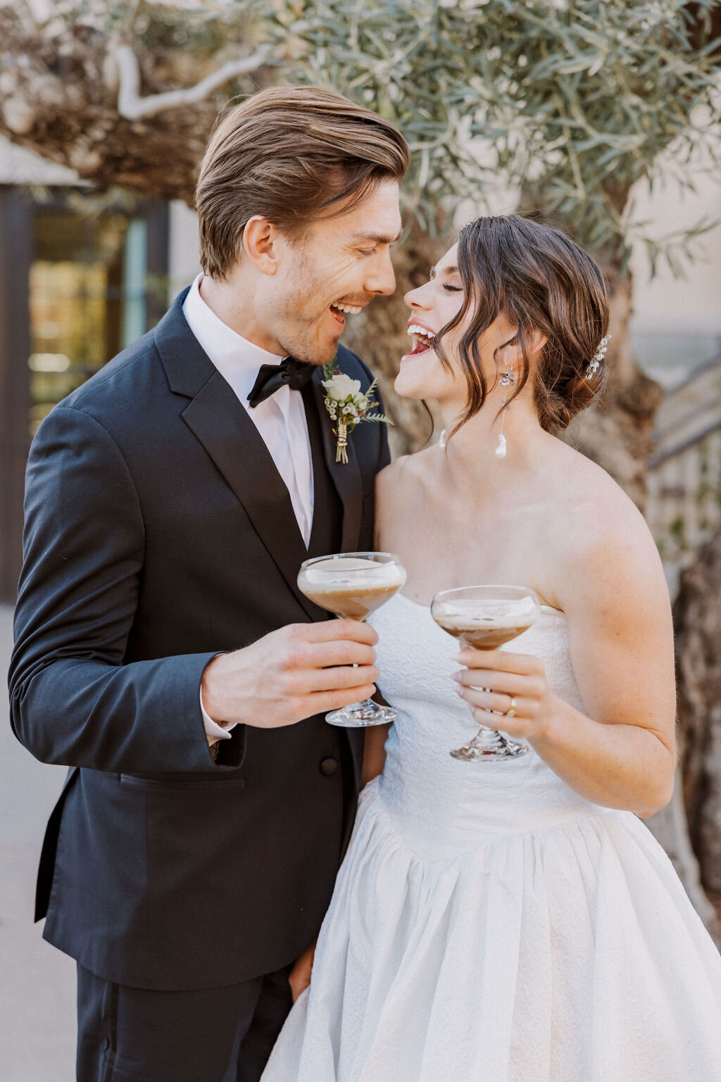 bride and groom candid monserate winery wedding editorial, timeless, candid