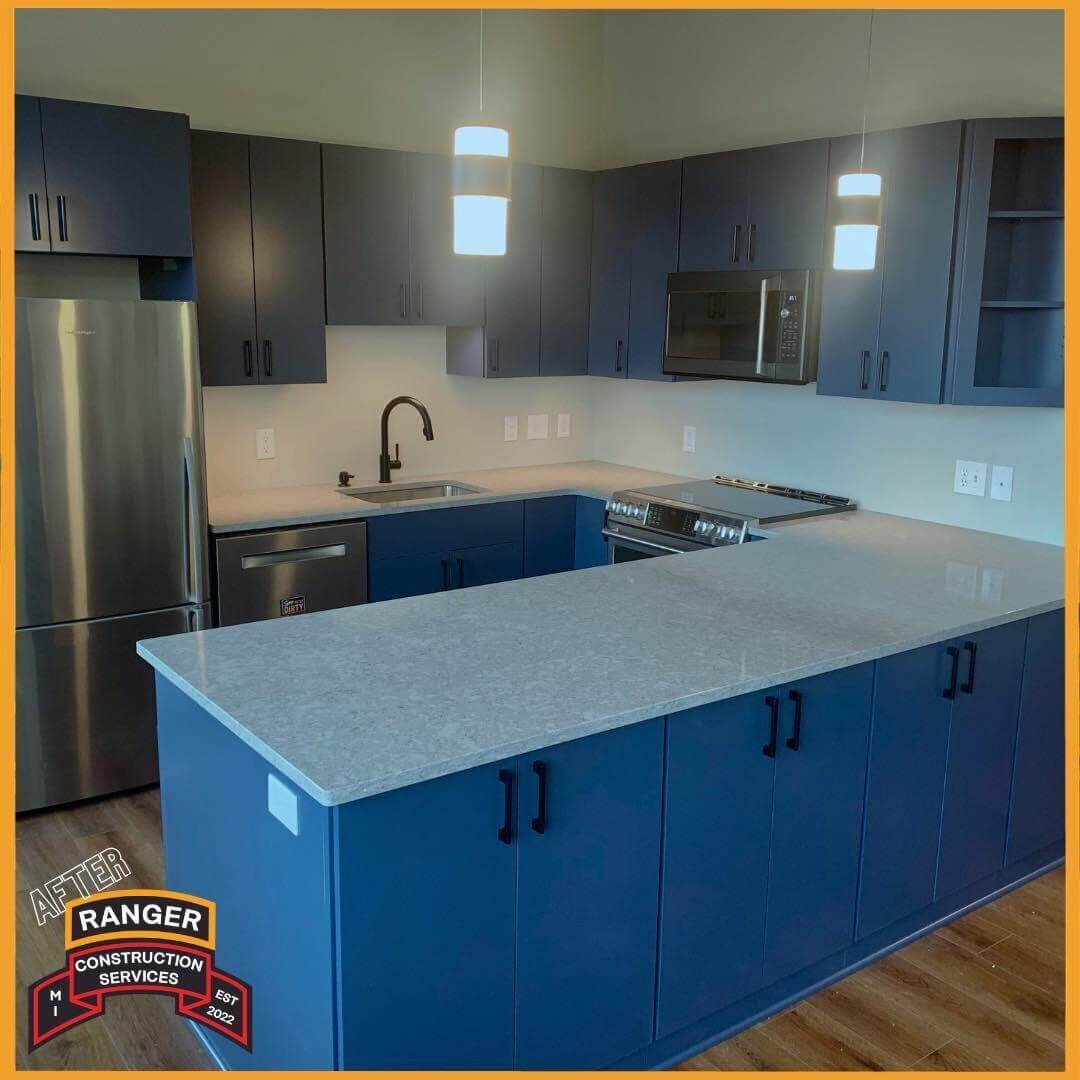 blue kitchen