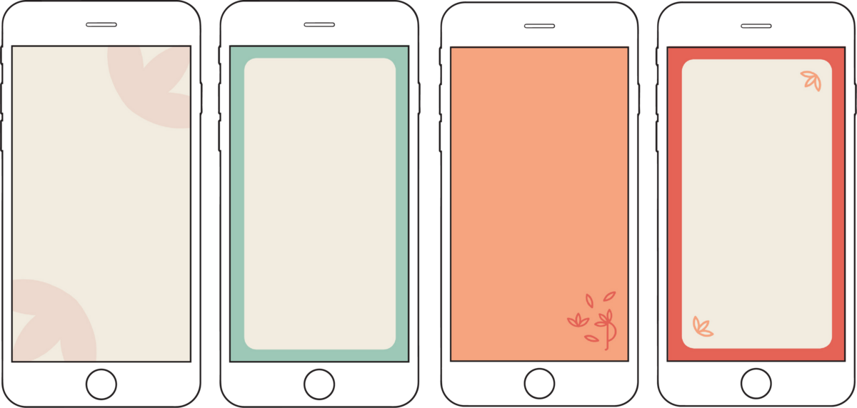 iphone mockups with colors inside