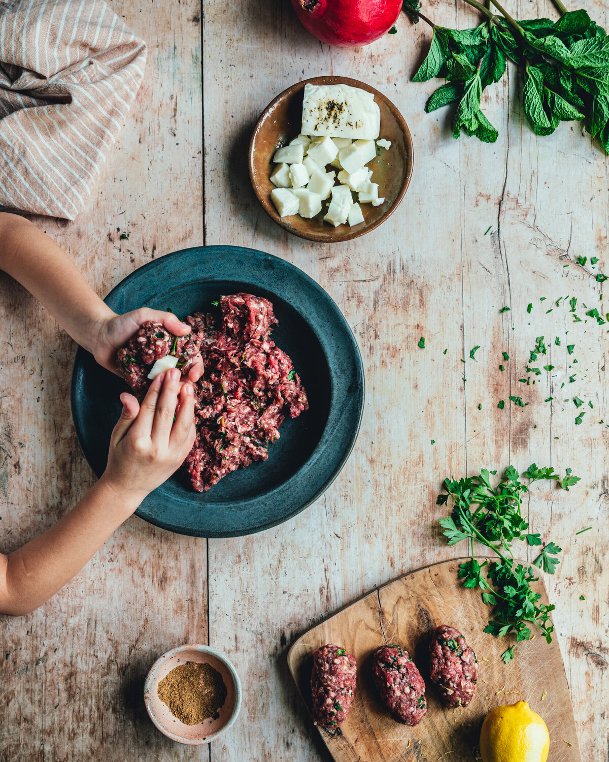 lamb kofta making
