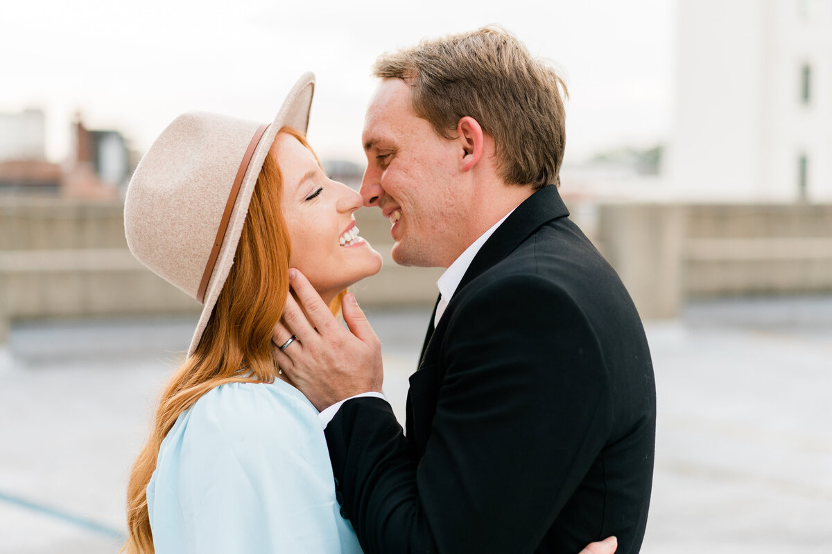 Couple's photoshoot on a rooftop in Alabama
