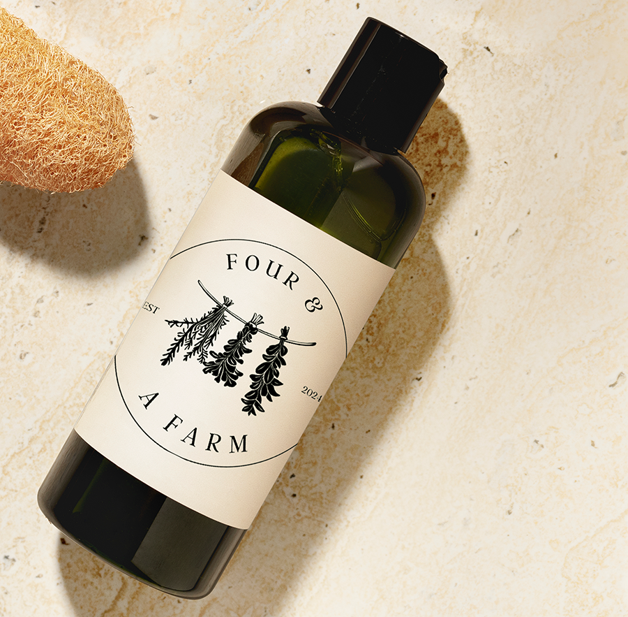 Four & a Farm Logo Mockup