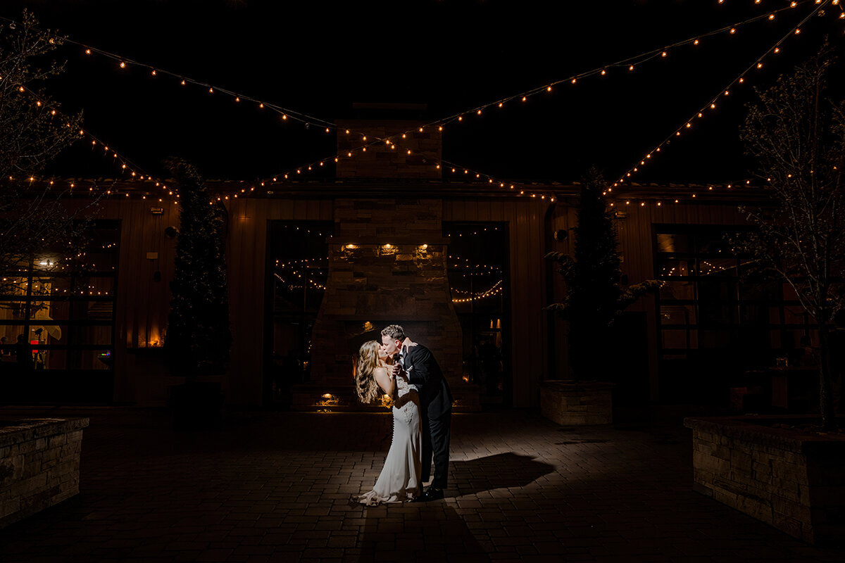 nighttime wedding spruce mountain ranch