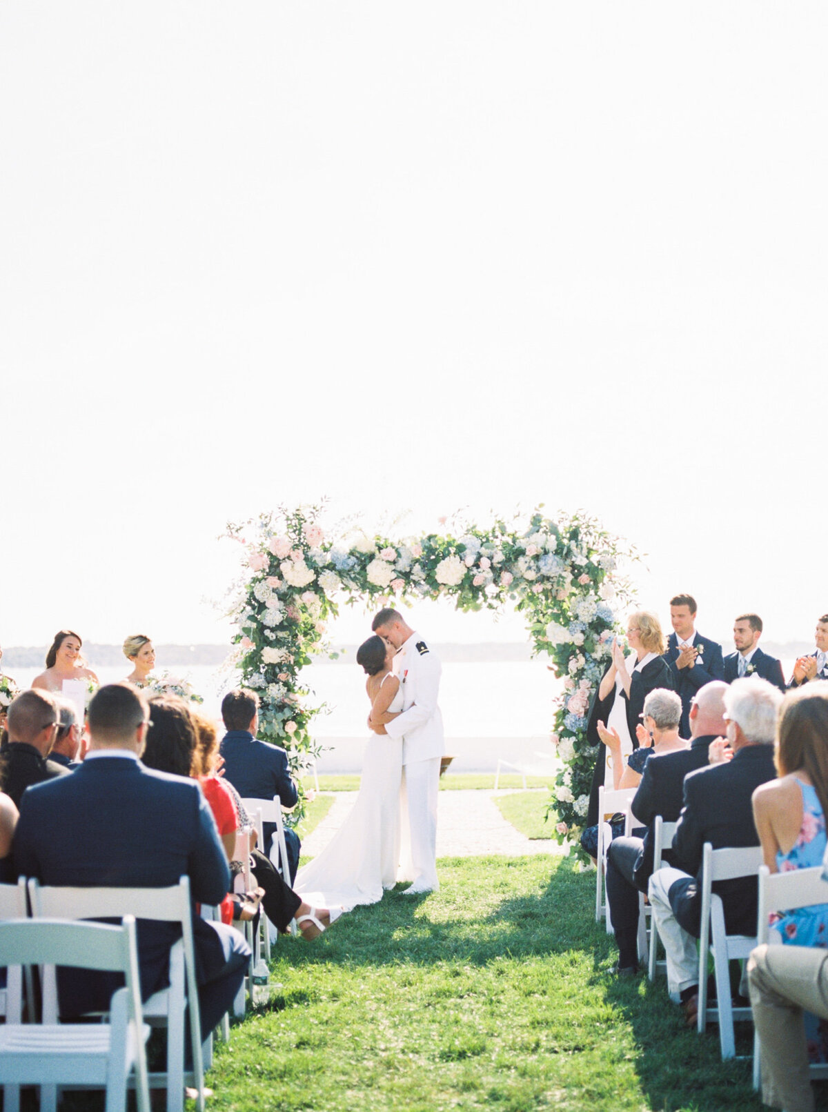 first kiss on east coast wedding