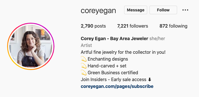 Corey Egan - Instagram Bio