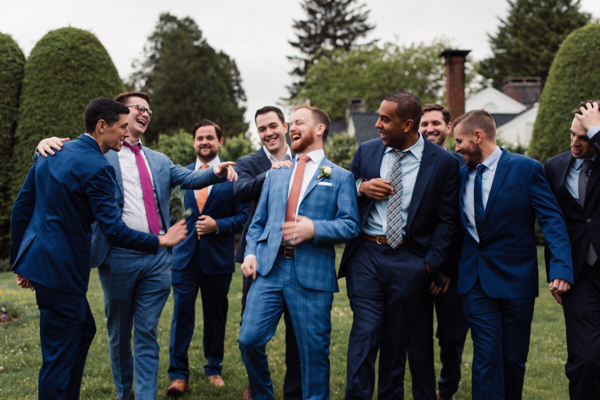 groomsmen party photo in litchfield county CT