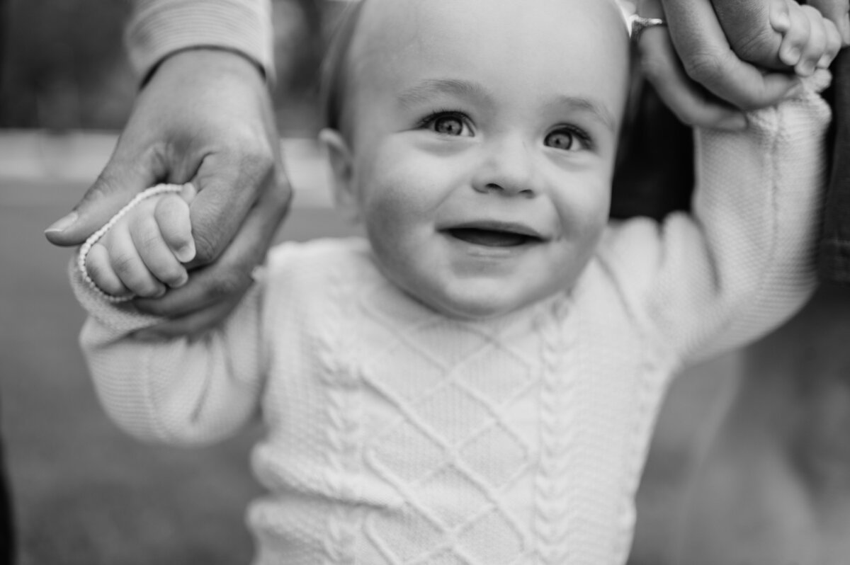 Black and white baby portrait Indiana
