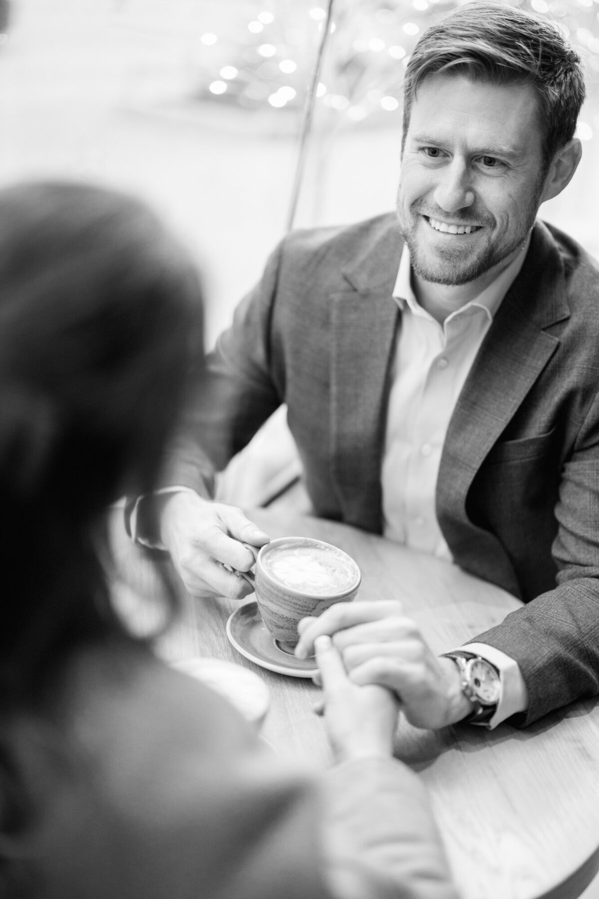 A Coffee Shop Engagement Session During Chicago Winter