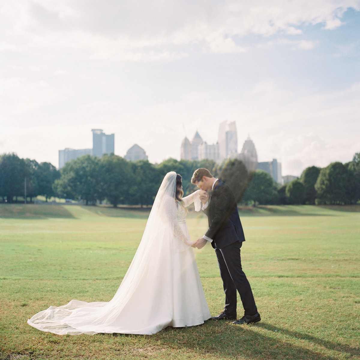 Atlanta wedding picture at Piedmont Park.
