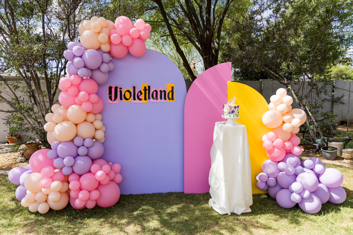 The AZ Party Squad Kids Birthday Decor Balloons and Backdrop