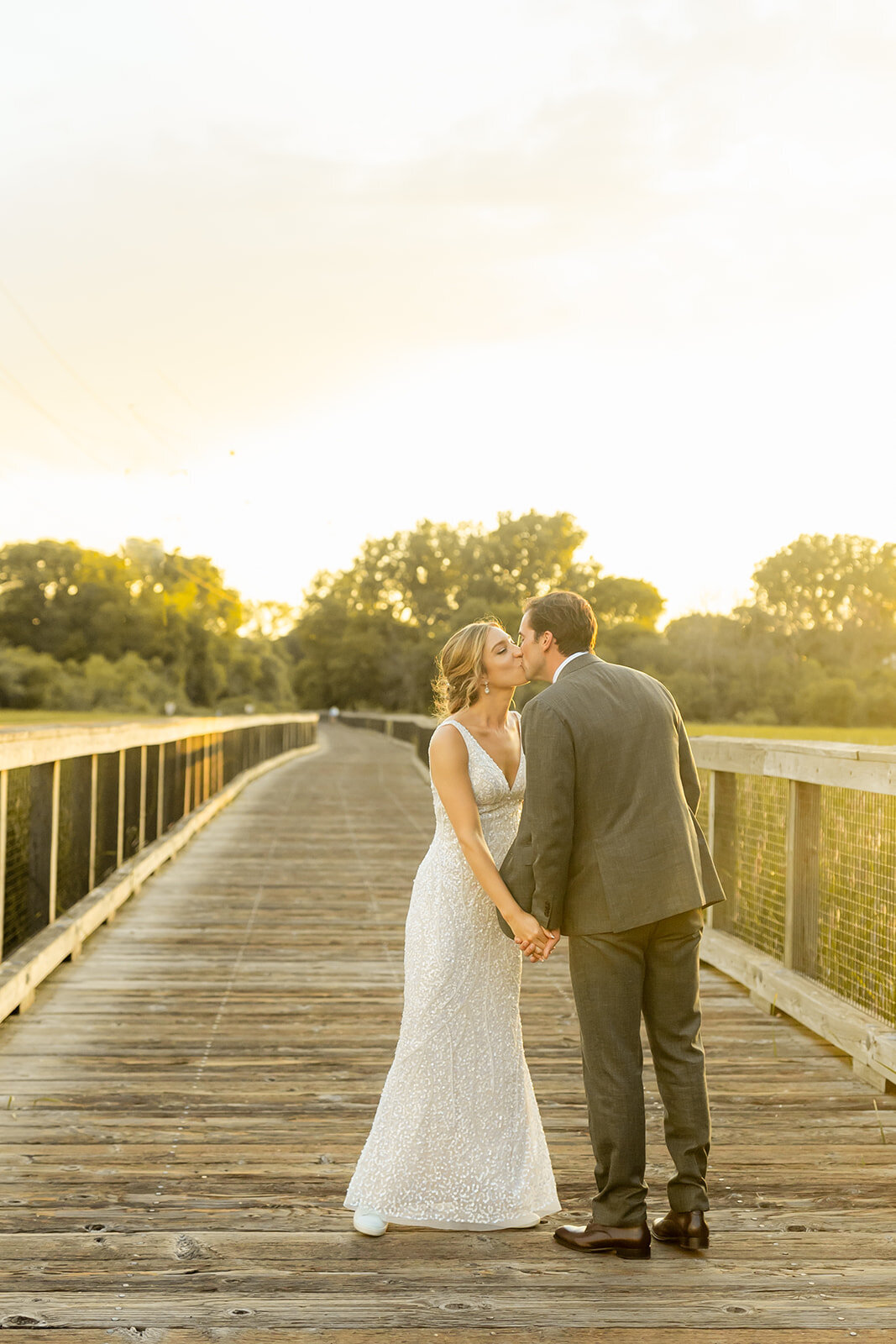 Bride and Groom at Sunset | Hutton House