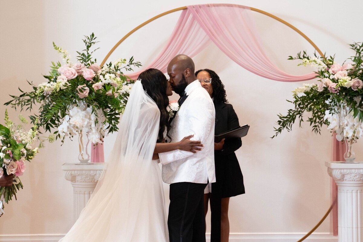 first-kiss-ceremony-wedding-ritz-charles