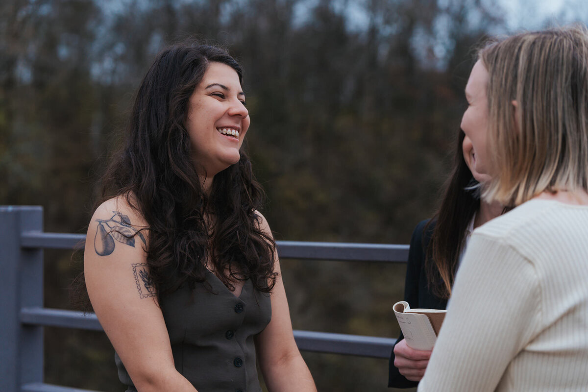 Woman smiles at her new wife